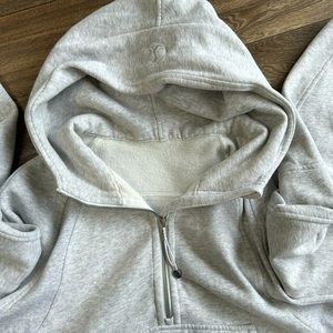 Lululemon Scuba Oversized Half Zip Heathered Core Ultra Light Grey M/L